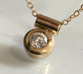 9K Yellow Gold & Cubic Zirconia Single Stone Pendant