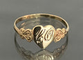 9CT Yellow Gold "CO" Initial Child's Heart Signet Ring - Size J 1/2 (US 5)