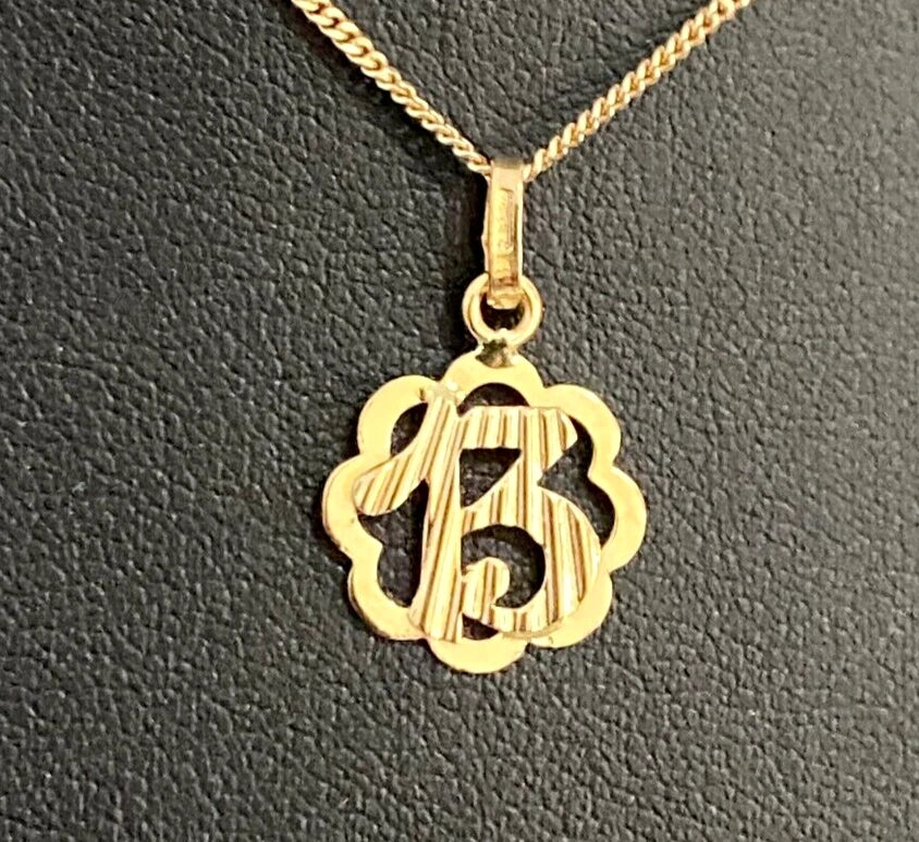 18K Yellow Gold 13 Pendant Charm