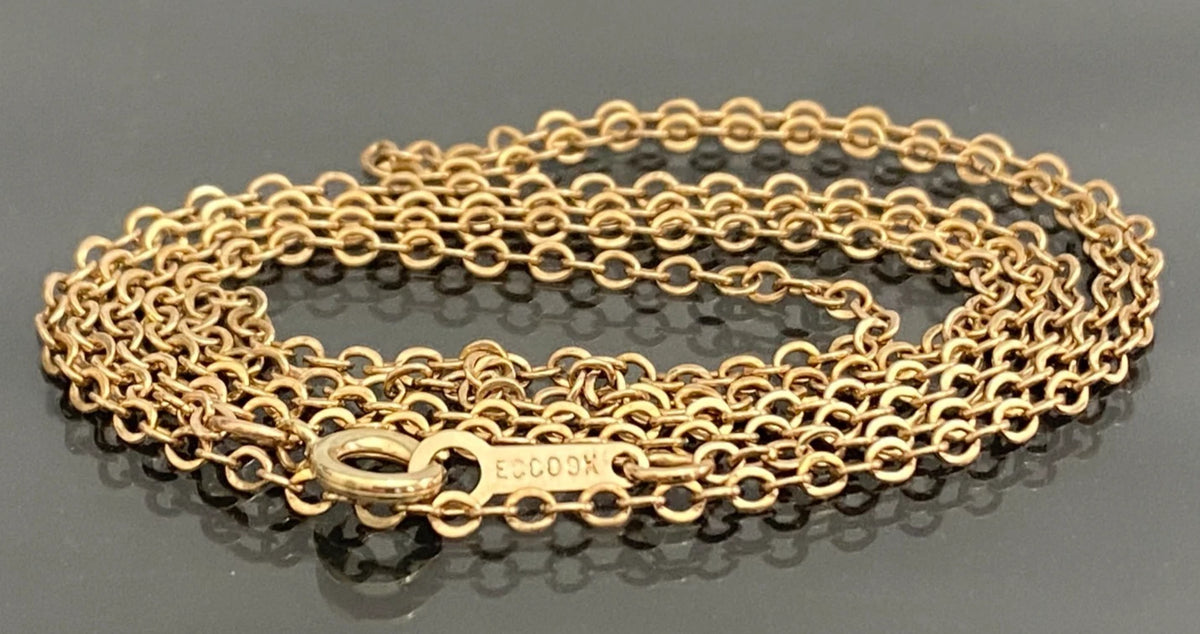 9K Yellow Gold Cable Link Chain Necklace 54cm Long