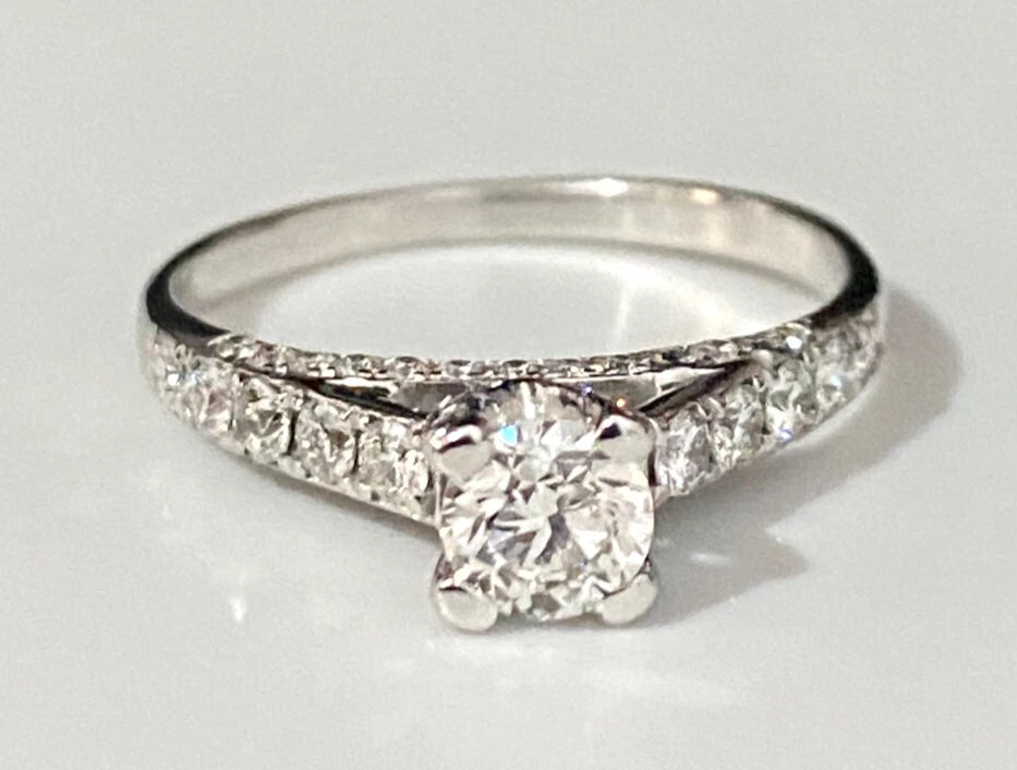 10K White Gold and 0.75CT Diamond Engagement Ring Size L - 5 1/2