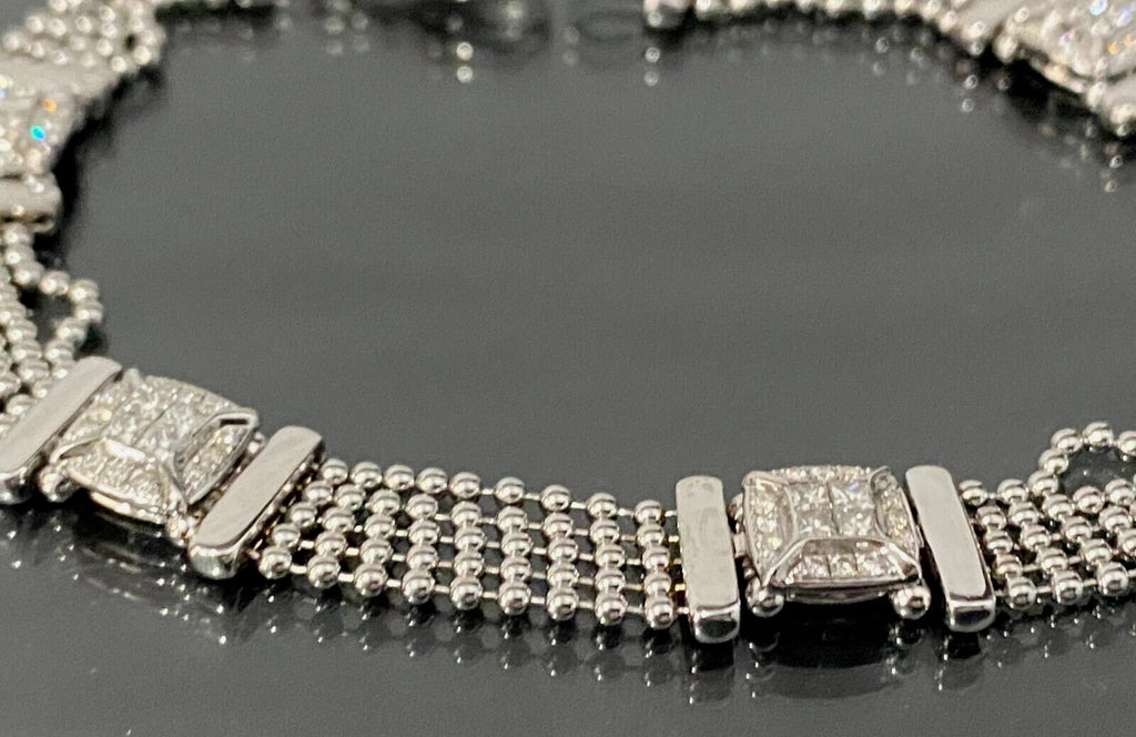 18K White Gold & 1.0CT Diamond Bracelet 20cm Long