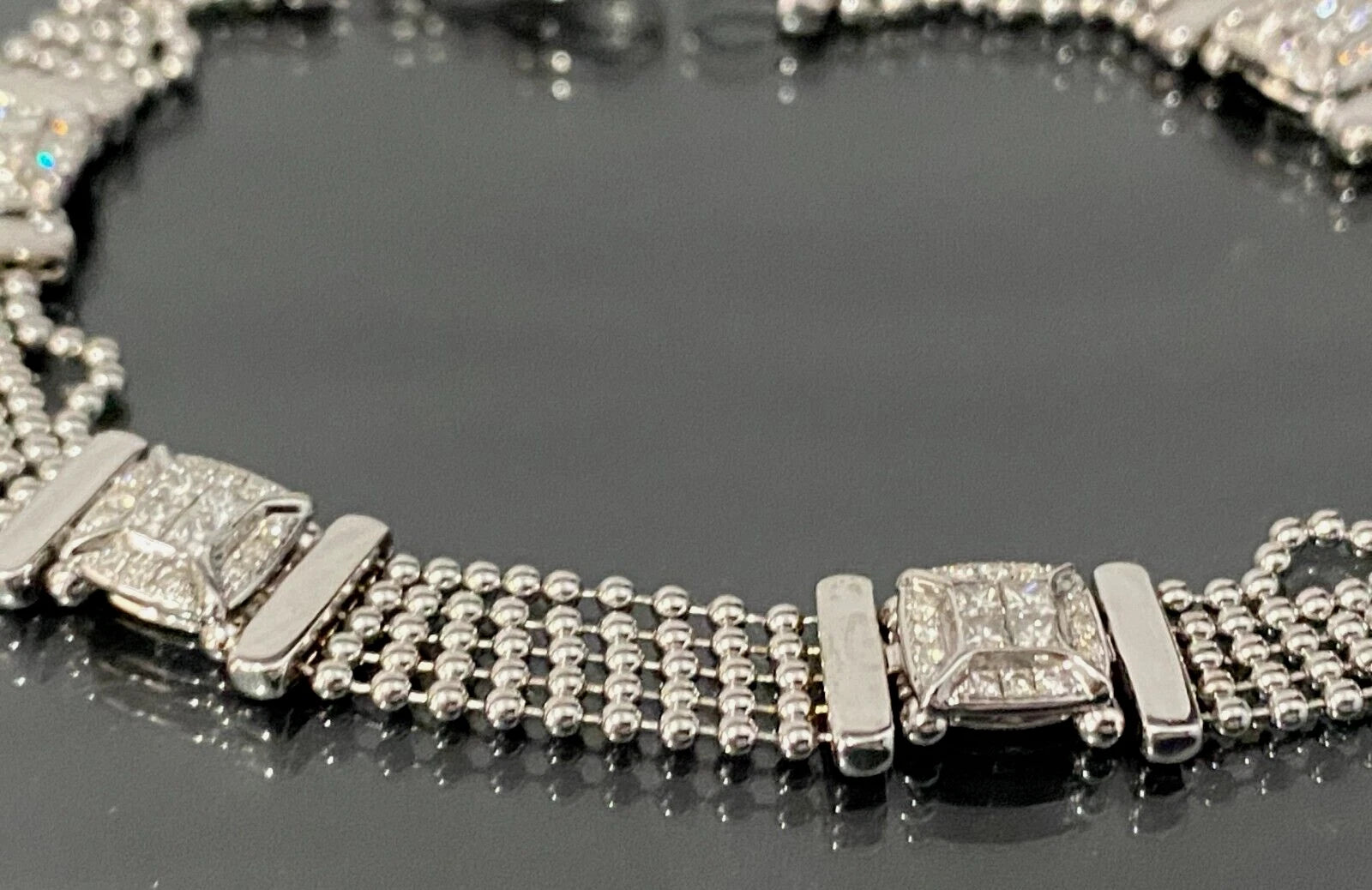 18K White Gold & 1.0CT Diamond Bracelet 20cm Long