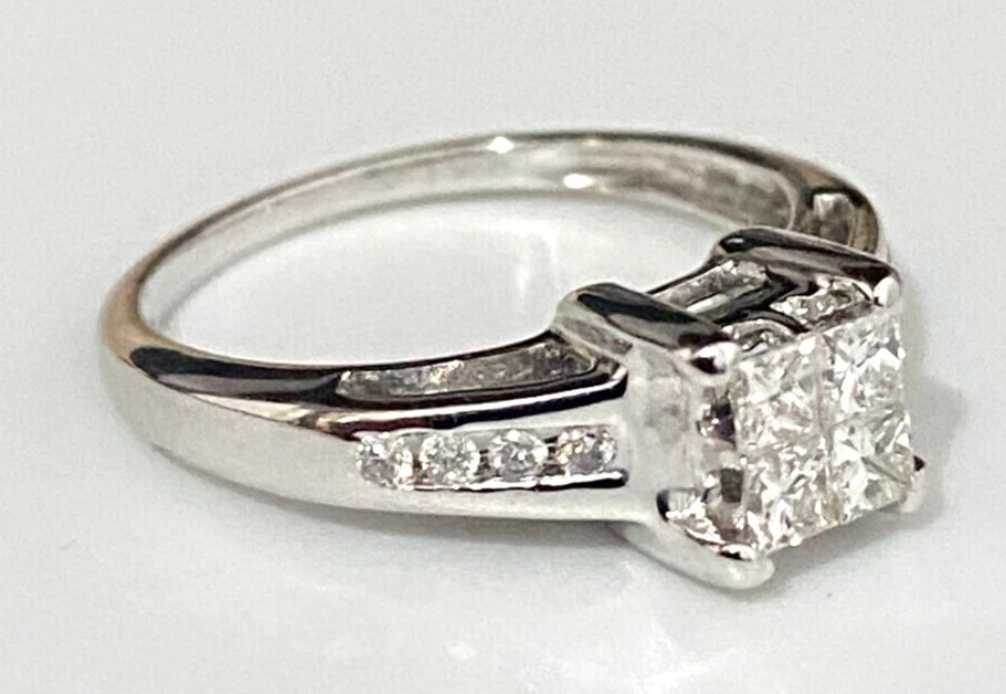 18K White Gold & 0.33CT Diamond Engagement Ring Size H 1/2 - 4