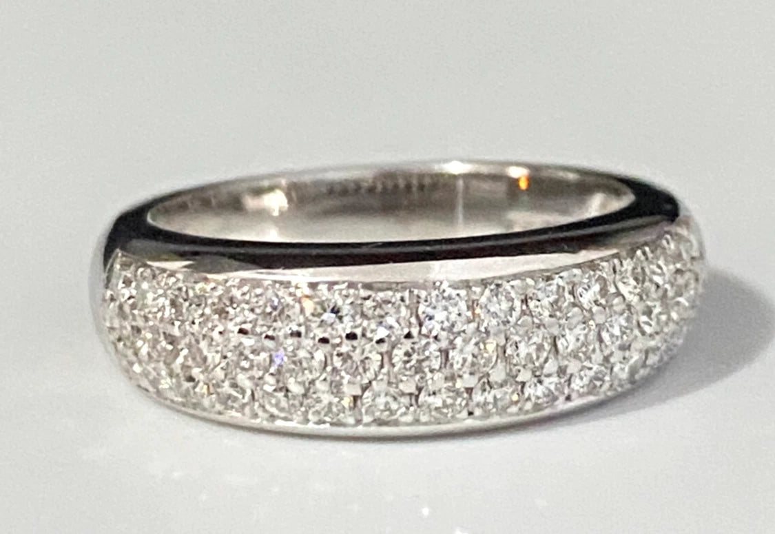 14K White Gold & 0.45CT Diamond Pave Anniversary Ring Size J - 4 5/8