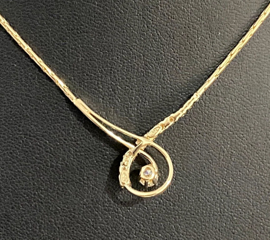 14K Yellow Gold & 0.50CT Diamond Necklace 41cm Long
