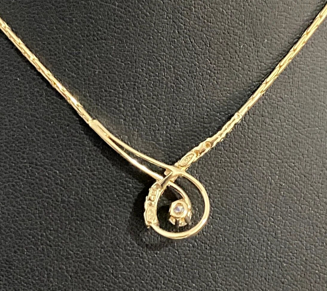 14K Yellow Gold & 0.50CT Diamond Necklace 41cm Long