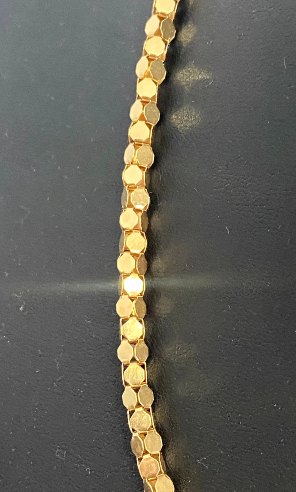 Vintage 18K Yellow Gold Popcorn Link Chain Necklace 47cm Long