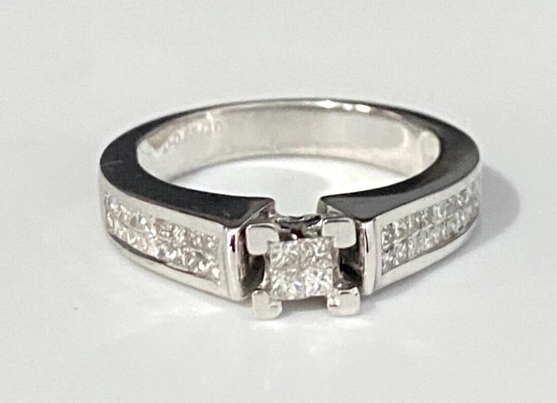 10K White Gold & 0.55CT Diamond Engagement Ring Size M 1/2 - 6 1/4