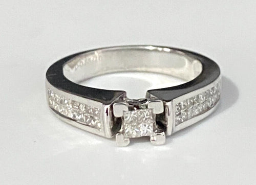 10K White Gold & 0.55CT Diamond Engagement Ring Size M 1/2 - 6 1/4