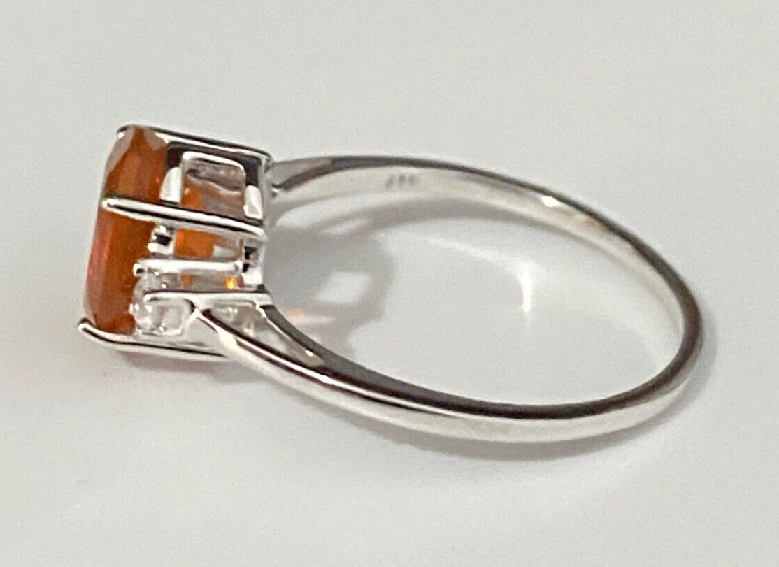 9K Yellow Gold W/ 1.32CT American Fire Opal Ring Size N - 6 1/2