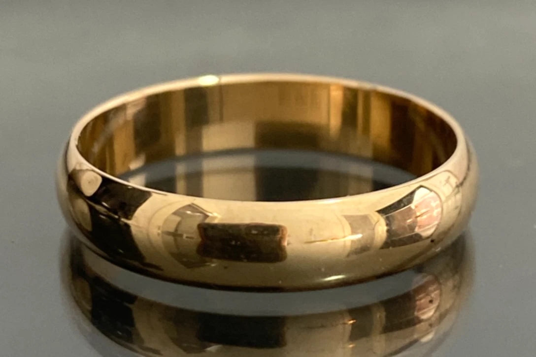14ct Rose Gold Plain Wedding Band Ring – Size S (US 9.15)