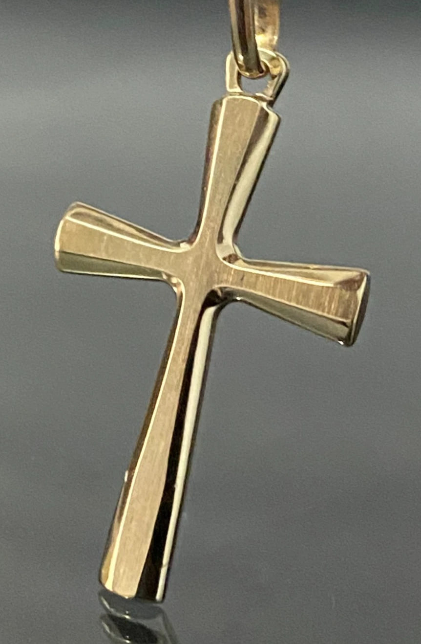 Italian 9K Yellow Gold Cross Pendant 38.50mm High