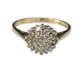 9K Yellow Gold & 0.25CT Diamond Cluster Ring Size N (US 6.75)