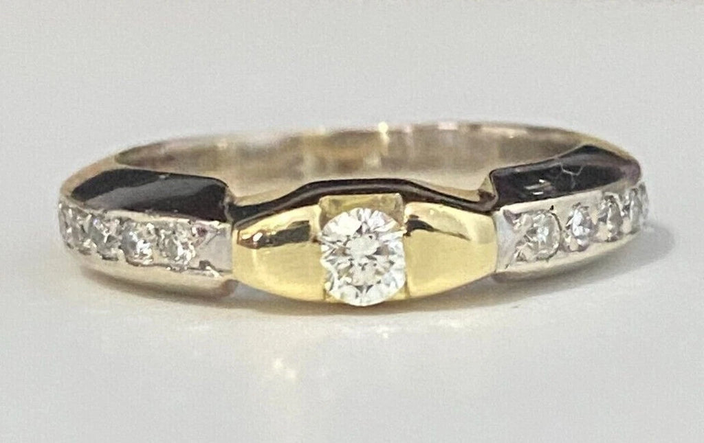 18K White Gold & 0.28CT Diamond Engagement Ring Size J 1/2 - 5