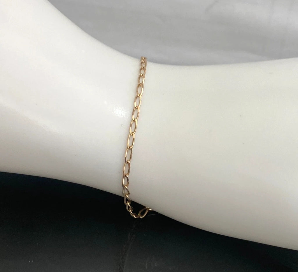 9K Rose Gold Curb Link Bracelet 20cm Long