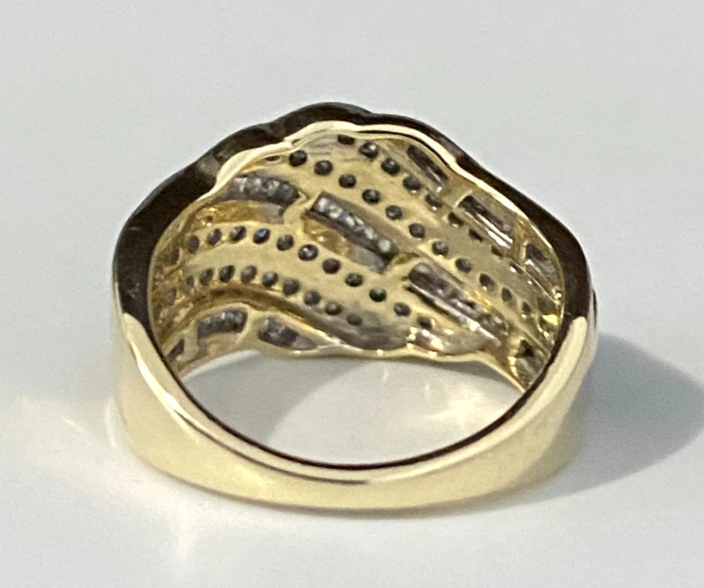 10K Yellow Gold & 0.75CT Diamond Dress Ring Size J - 5