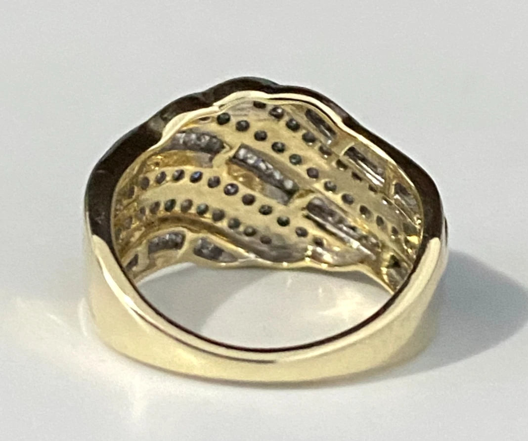 10K Yellow Gold & 0.75CT Diamond Dress Ring Size J - 5