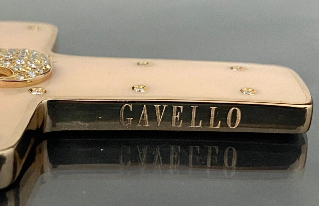 Large 18K Rose Gold & 0.60CT Diamond Cross Pendant by Gavello