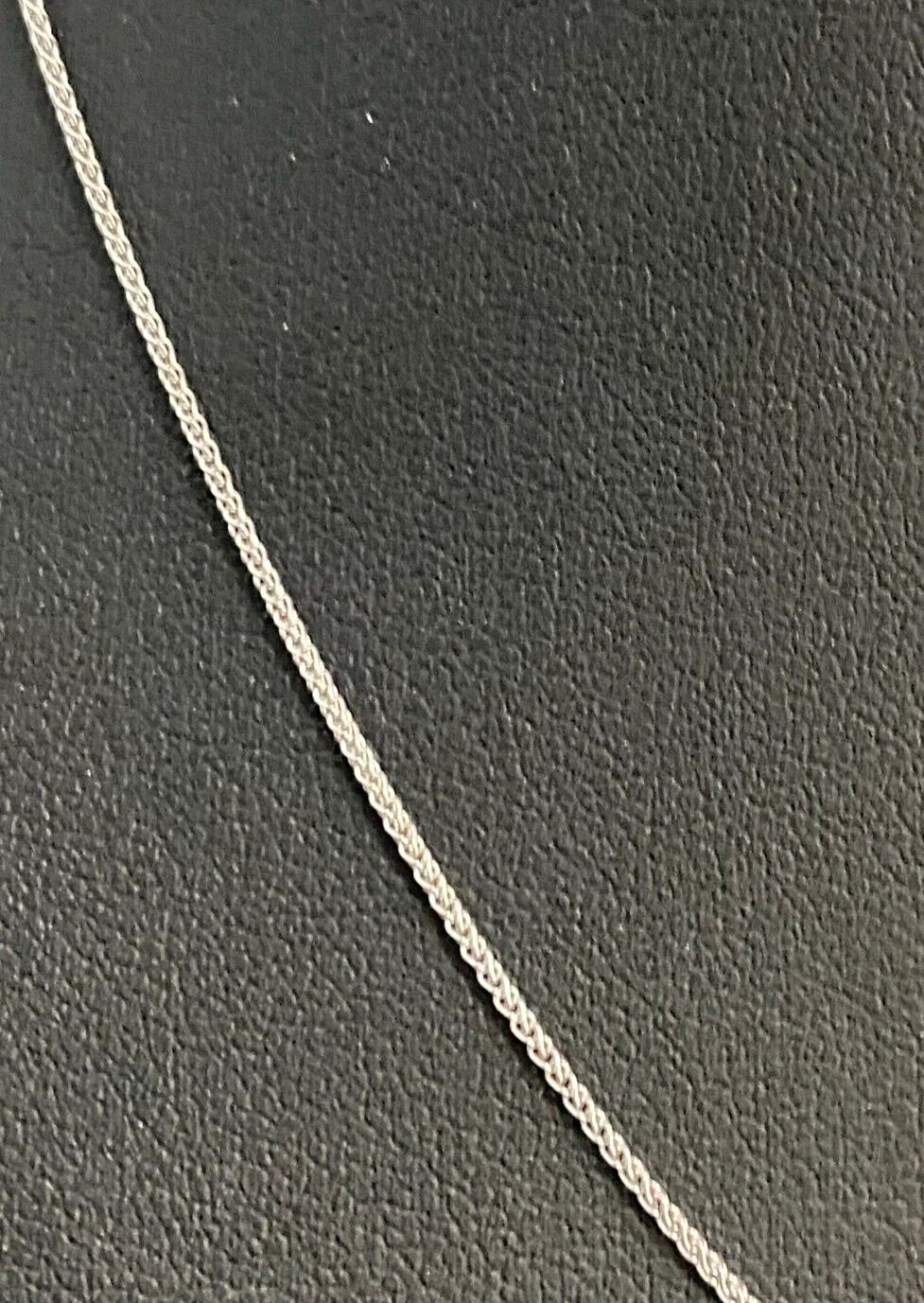 18K White Gold Wheat Link Chain Necklace 45cm Long