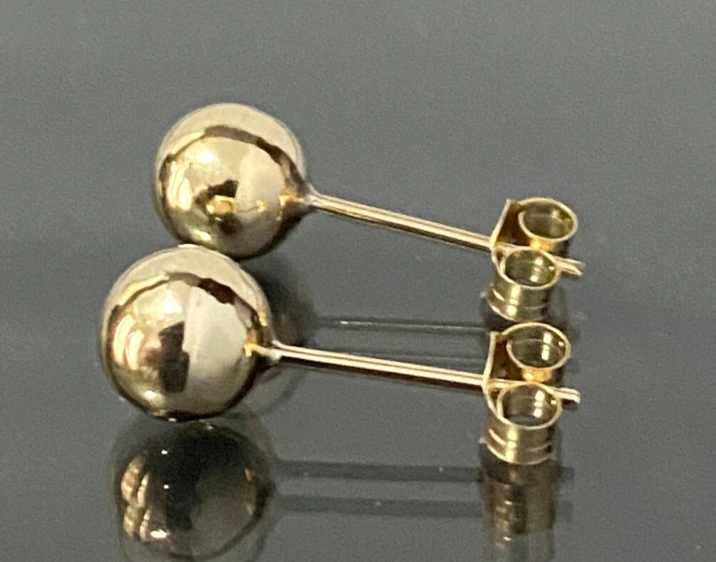 9K Yellow Gold Ball Stud Earrings