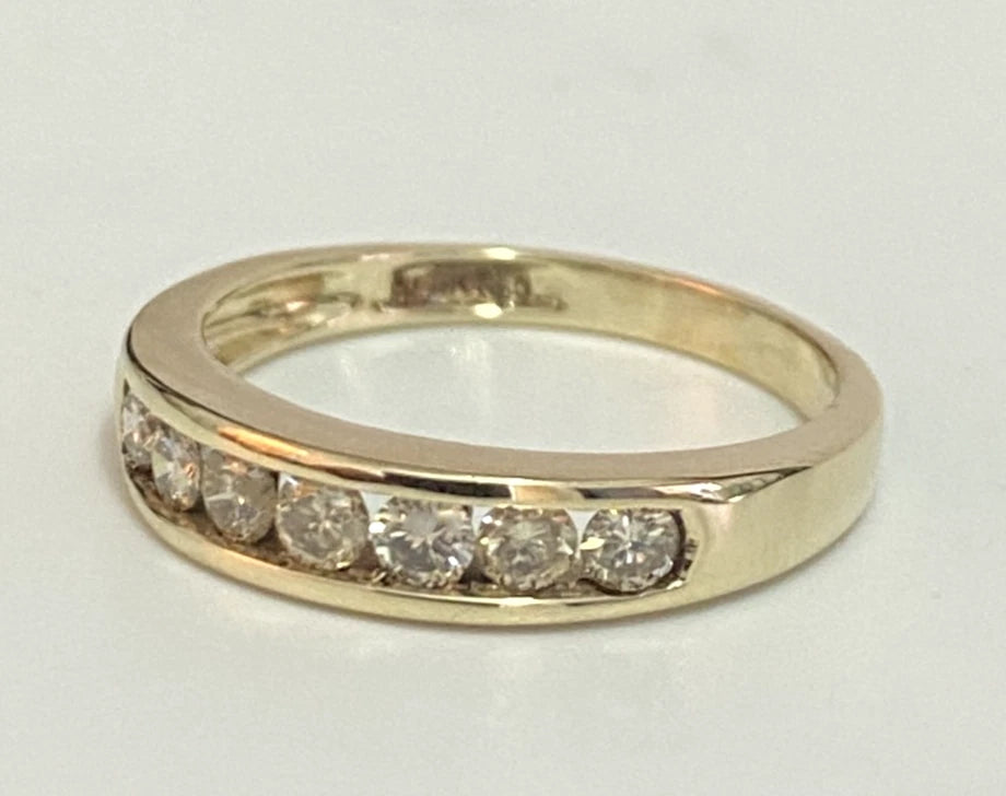 9K Yellow Gold & 0.50CT Diamond Eternity Channel Set Ring Size O (US 7.15)
