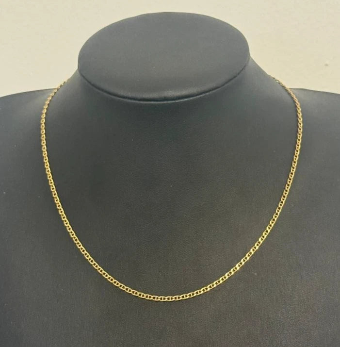 9K Yellow Gold Anchor Link Chain Necklace - 45.0cm Long