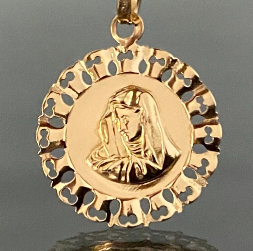 18K Rose Gold Madonna Pendant