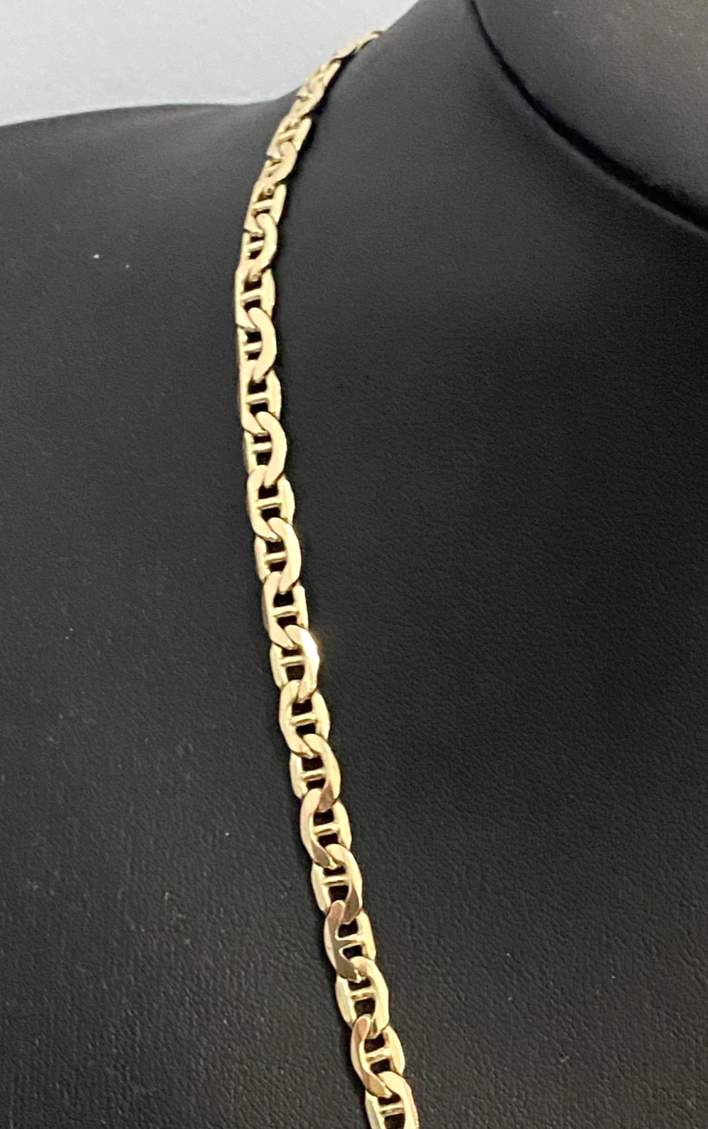 14K Yellow Gold Anchor Link Chain Necklace 57.0cm Long
