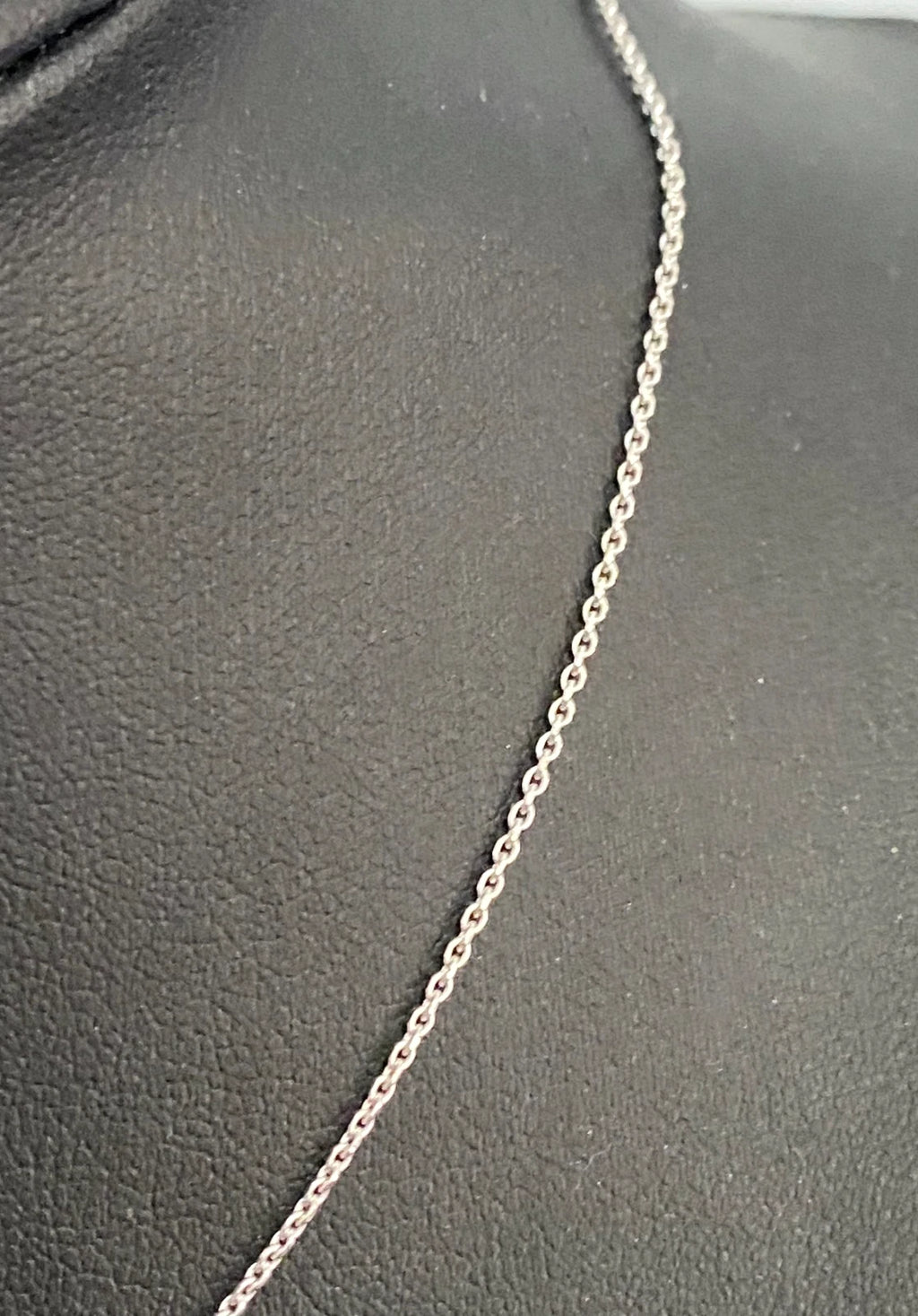 18K White Gold Short Cable Link Chain Necklace 40cm Long