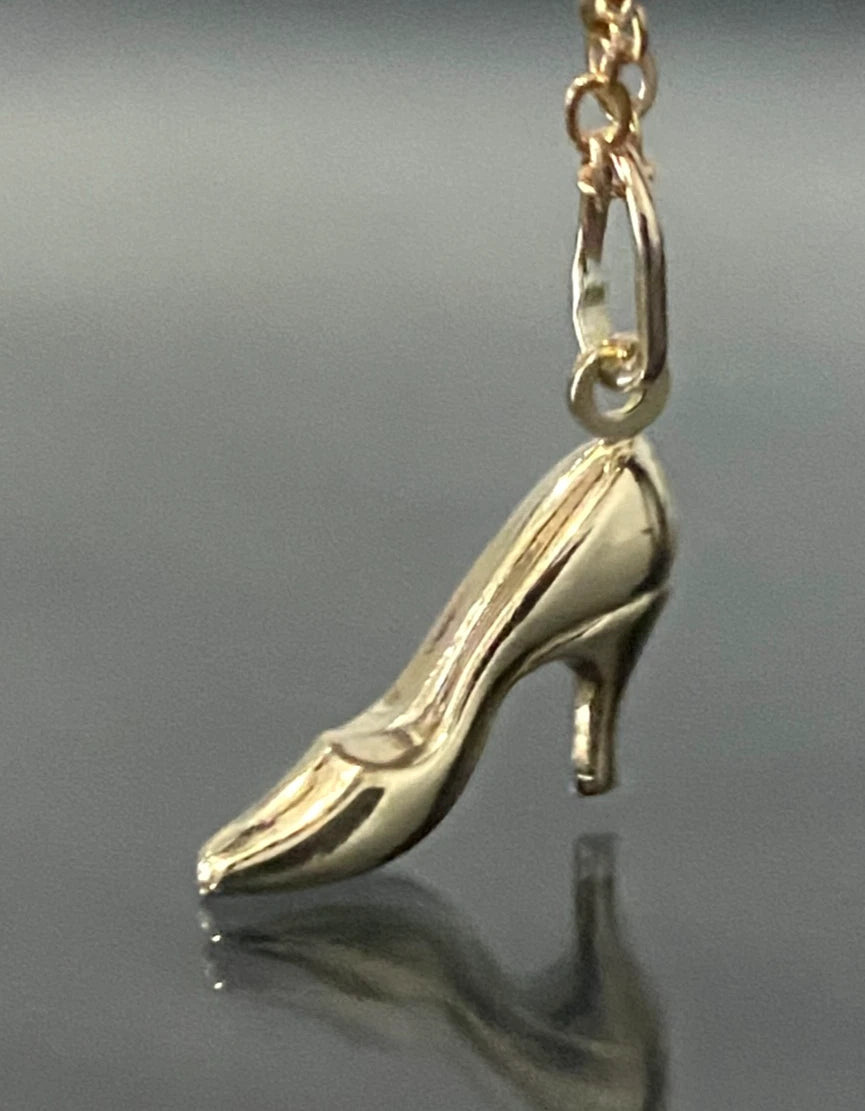 9K Yellow Gold High Heel Shoe Charm / Pendant