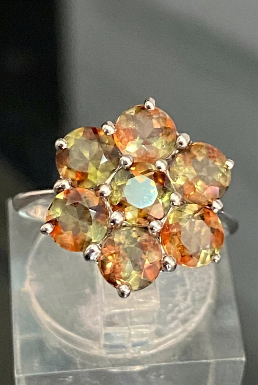 9CT White Gold Andalusite Cluster Ring Size L 1/2 (US 6) – Jordans ...