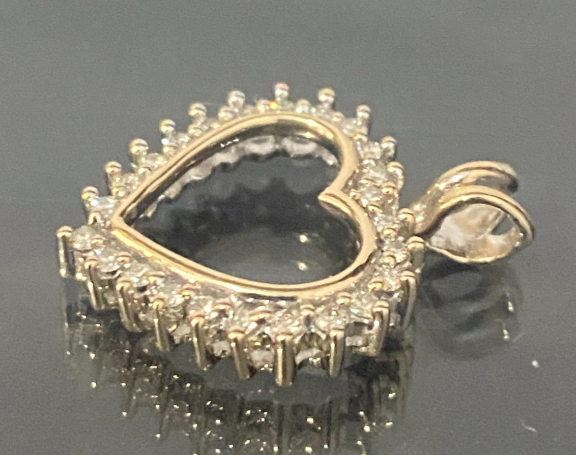 9CT Yellow Gold & 0.25CT Diamond Heart Pendant