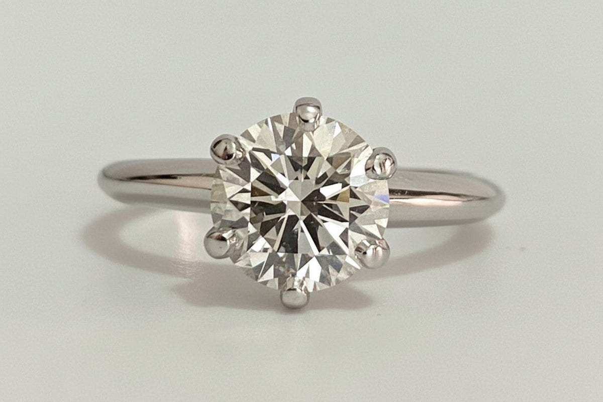 950 Platinum 1.50ct Round Brilliant Diamond Solitaire Engagement Ring – F/G SI