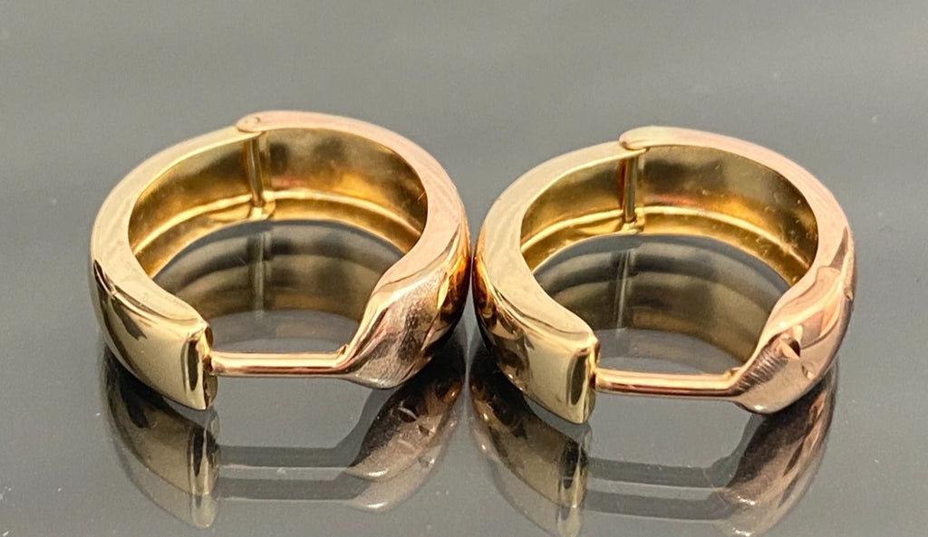 9ct Gold Textured Decorative Hoop Earrings