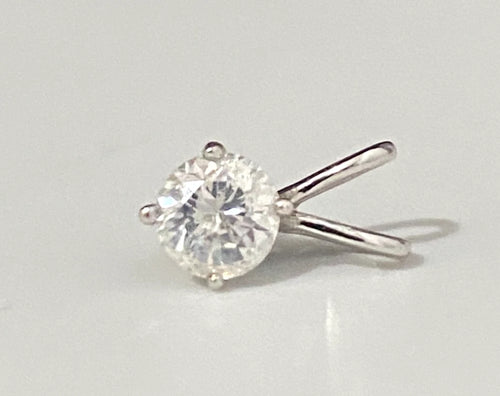 14K White Gold & 0.35CT Diamond Single Stone Pendant