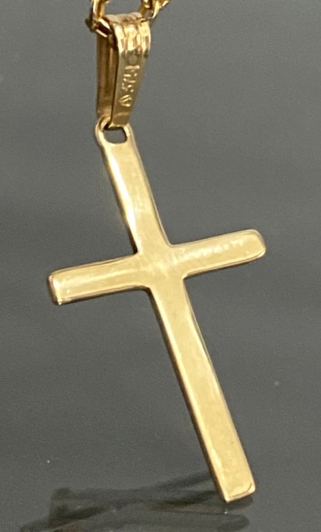 9ct Yellow Gold Cross Pendant 32.0mm High