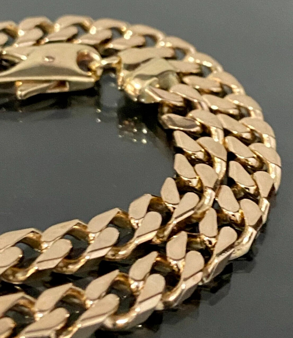 9K Rose Gold Curb Link Bracelet 23.50cm Long