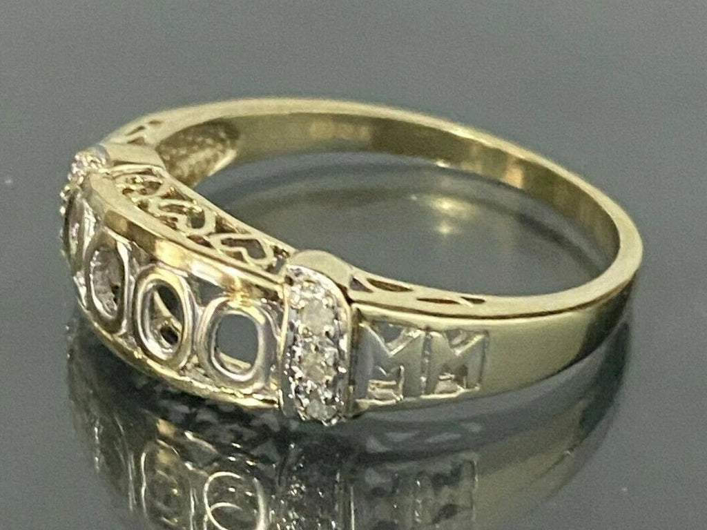 9K Yellow Gold & Diamond "2000" MILLENIUM Ring Size X - 11 5/8