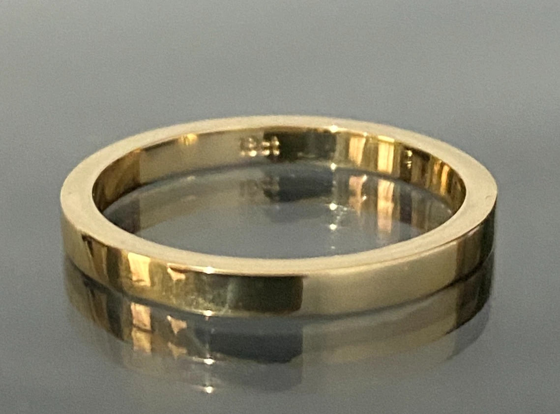 18K Yellow Gold Wedding Band Ring Size M - 6 1/4