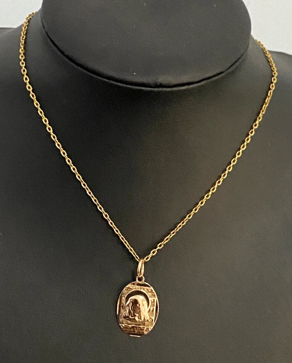 18K Rose Gold with Virgin Mary Pendant