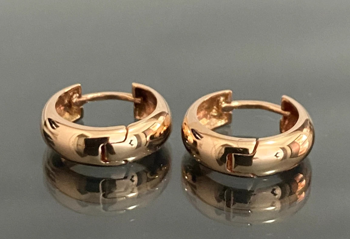 9ct Rose Gold Round Huggie Earrings