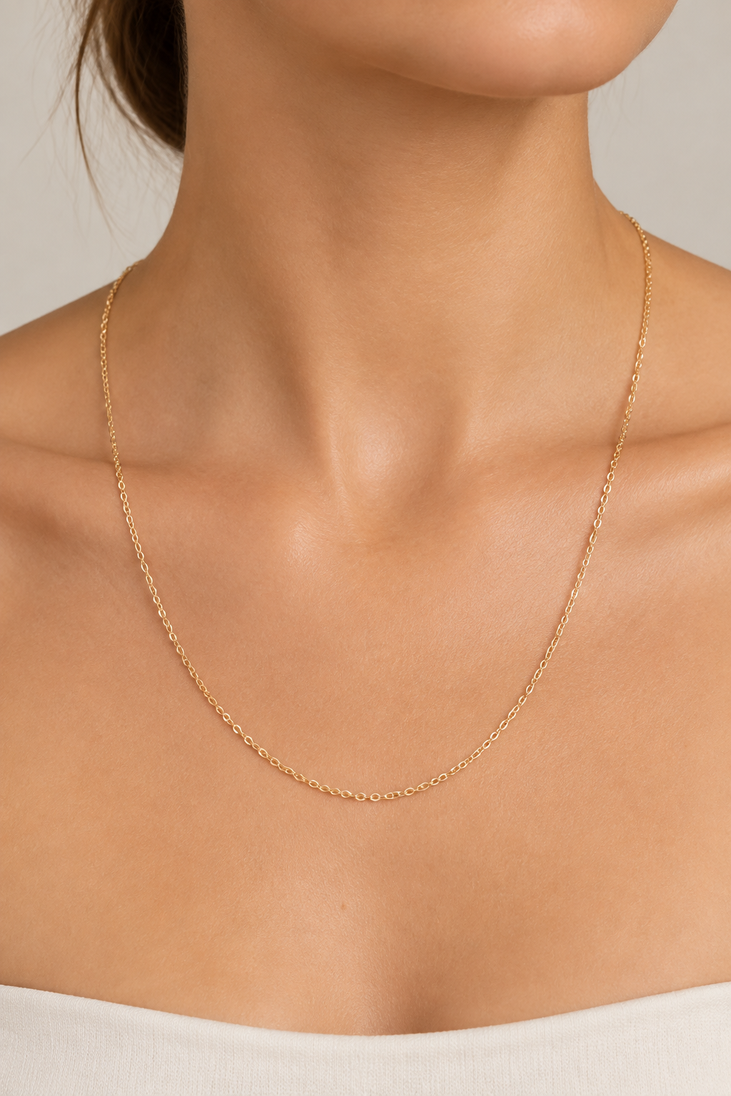 9K Yellow Gold Cable Link Chain Necklace 54cm Long