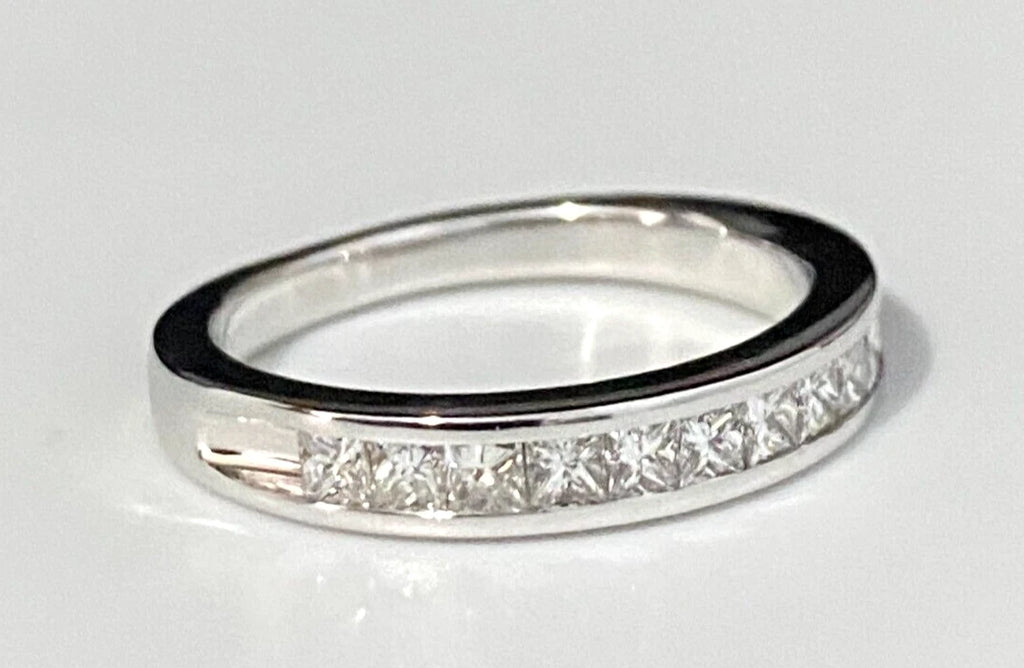 14K White Gold & 0.50CT Diamond Eternity Channel Set Ring Size L 1/2 - 5 7/8