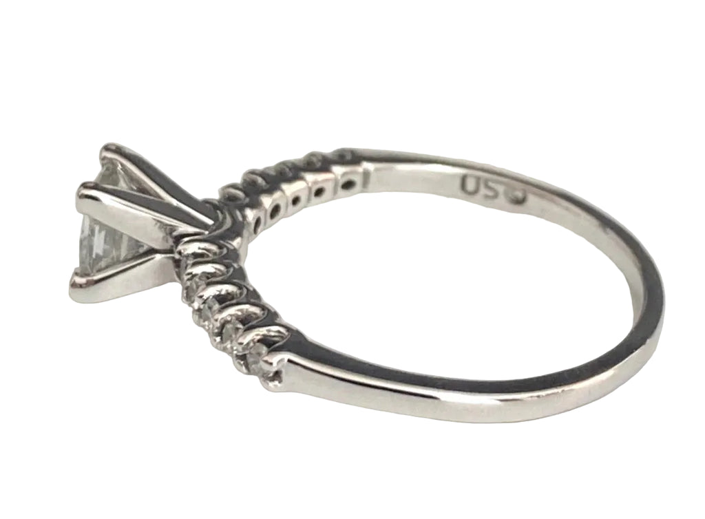 14K White Gold & 0.75CT Diamond Solitaire Engagement Ring Size P 1/2 (US 8)