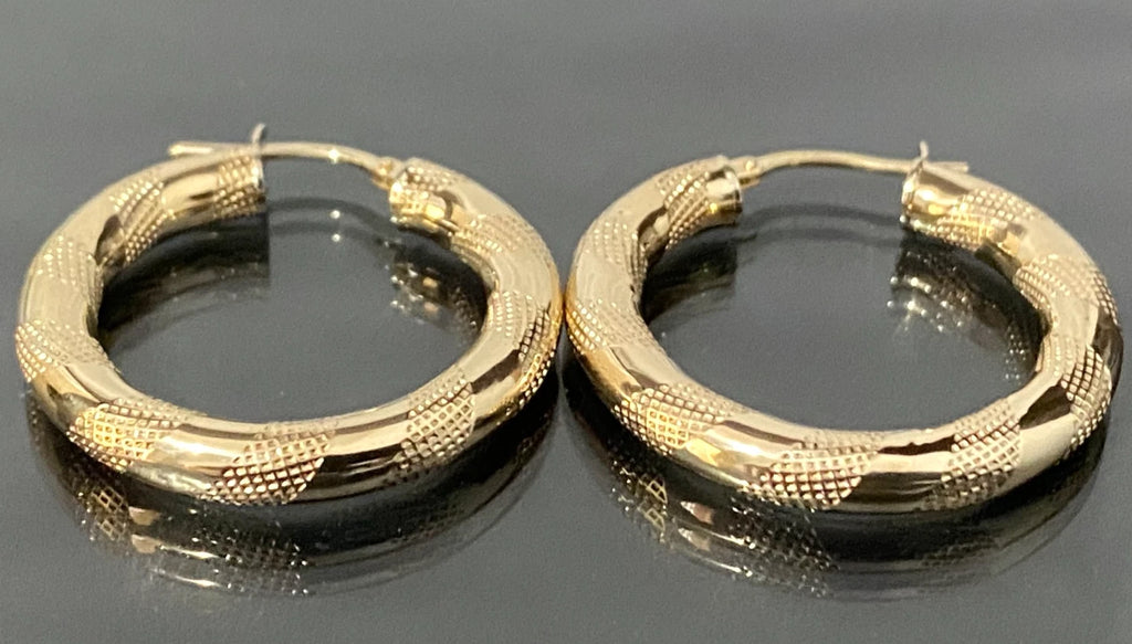 Italian 9K Yellow Gold Hoop Earrings 27.0mm