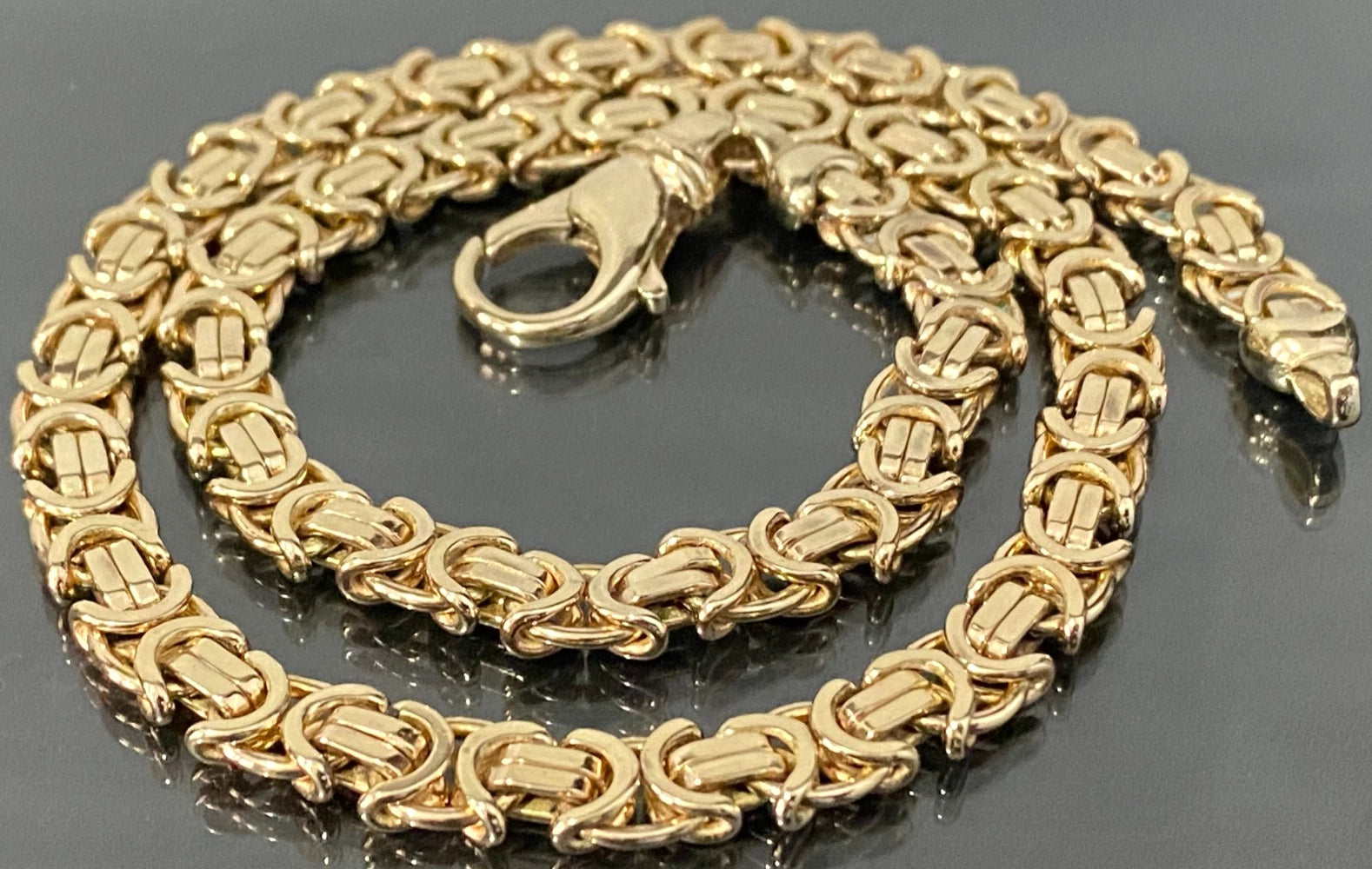 9K Yellow Gold Byzantine Link Chain Necklace