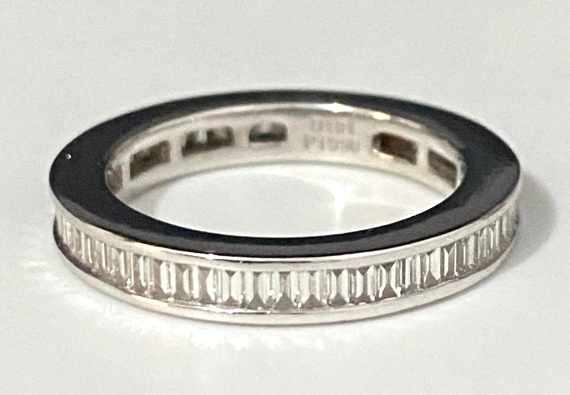 950 Platinum & 1.0CT Diamond Full Eternity Ring Size J - 5