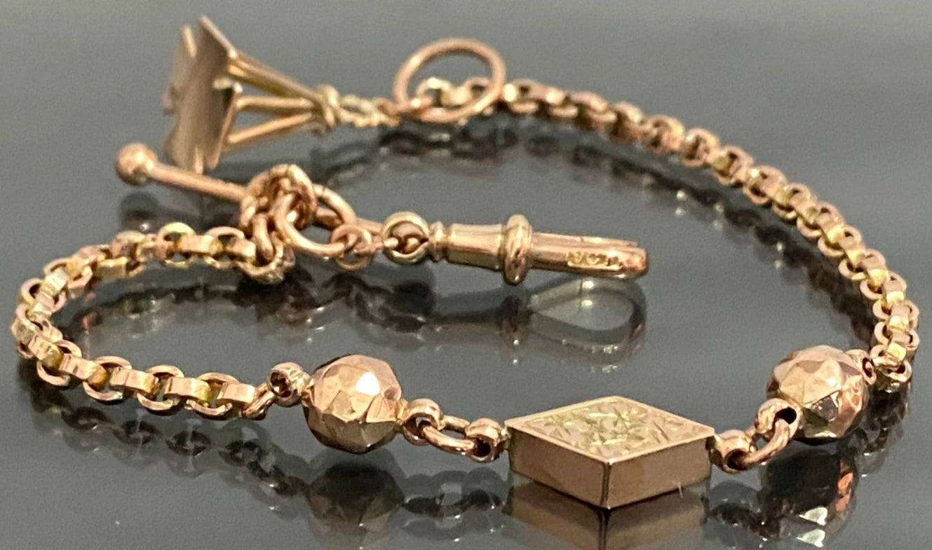 Victorian 9K Rose Gold Albertina Bracelet - Victorian Jewellery