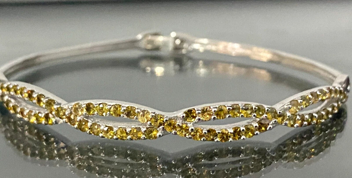 9K White Gold & 2.14CT Sphene Pave Set Bangle